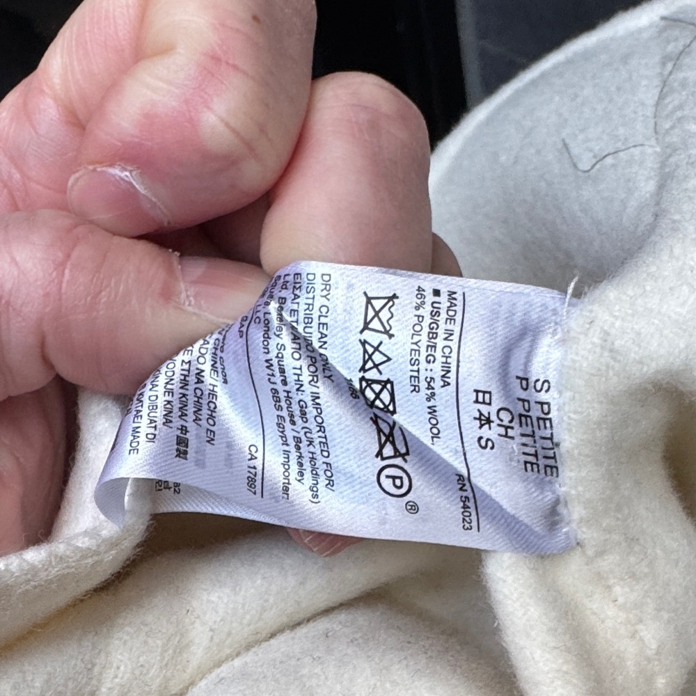 GAP Women's Cream Wool Trench Coat - Picture 12 of 13